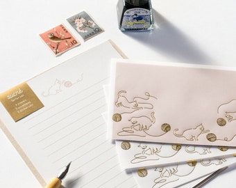 Transparent Stationery set -sucre "Cat"- by EL COMMUN / MATOKA brand / made in Japan