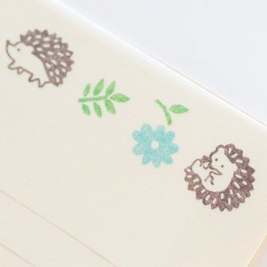 Hedgehog writing letter set / Mino Washi / japanese stationery / japanese writing paper / made in Japan image 6