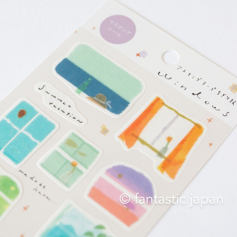 Window Curtains Sticker Washi Sticker -windows- by Miki Tamura - Etsy