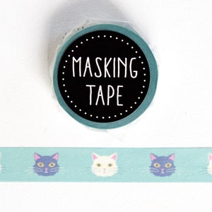 Masking Tape -cats face- / world craft washi tape / Japanese stationery