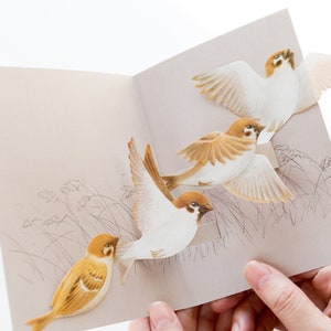 Pop-up card - Tobidustry, Tree Sparrow-