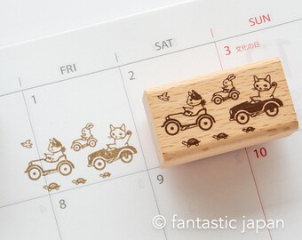 Pedal Car Cat Wooden Stamp Pedal Car Cat Wooden Stamp