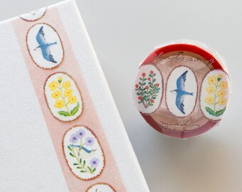 Tearable Clear Masking Tape -birds song-