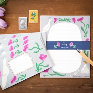 Juego de cartas de escritura japonesa - Día - de Yuka Hiiragi/Mino Washi/Productos Cozyca/Juego de cartas de papel washi japonés/Hecho en Japón