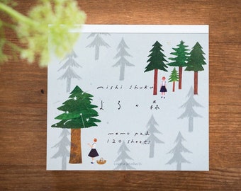 Block memo pad -Night Forest- by nishi shuku