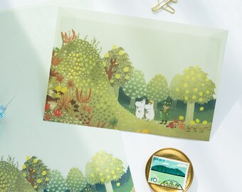 MOOMIN translucent letter set -memory of Moomin- / Tracing paper stationery set /made in Japan