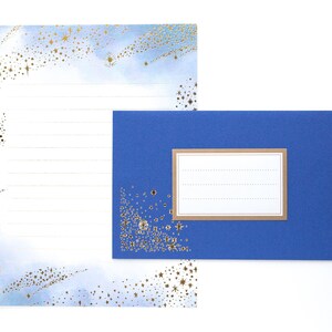 Gold foiled Letter Writing set Polite letters stardust by Tsutsumu company limited / made in Japan image 7