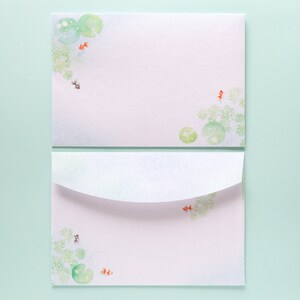 Japanese Washi Writing Letter Pad and Envelopes gold fish / traditional Iyo Washi paper / made in Japan image 8