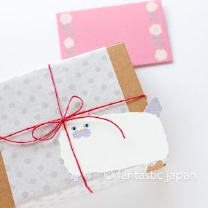 conjunto de mini cartões de mensagem de gato fluffmoumou - rosa -