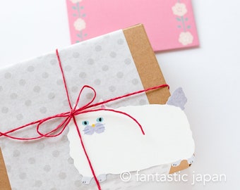 fluffmoumou  cat mini message card set -pink-