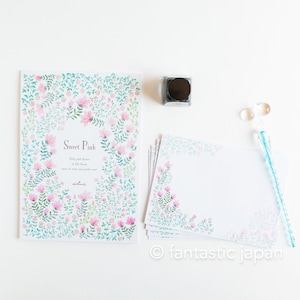 Keurmerk schrijfblok en enveloppen -Sweet Pink- / Nihon-keurmerkproduct / Geïllustreerd door Miho Okazaki /