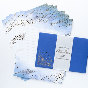 Gold foiled Letter Writing set Polite letters stardust by Tsutsumu company limited / made in Japan image 10