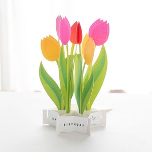 Bloeiende verjaardagskaart -Tulp-