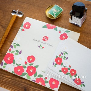 Bloc de cartas y sobres -camelia de invierno-