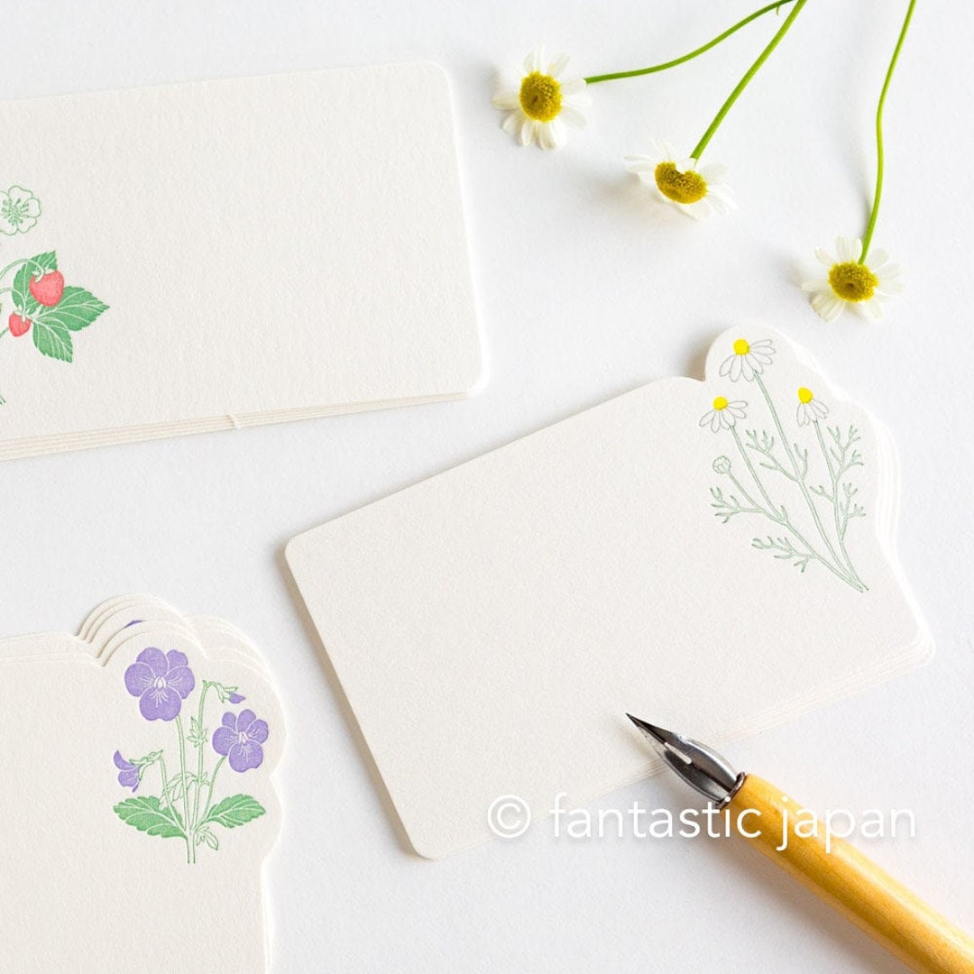 Mini Message Card Hütte Paper Works Die-cut Mini Message Card -chamomile- - Etsy