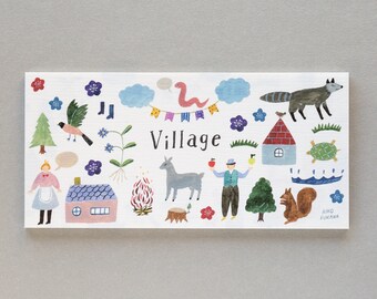 Letter Paper -Village- by Aiko Fukawa / cozyca products HYOGENSHA/ made in Japan ※only writing papers, no envelopes attached