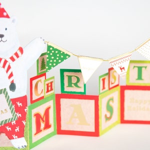 Cartão de Natal "Cartão de bandeiras -Ursos polares-" / Cartão de férias / Cartão de felicitações pela vida / Papelaria japonesa