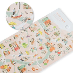 MIND WAVE sticker / City map -City with Gondolas-