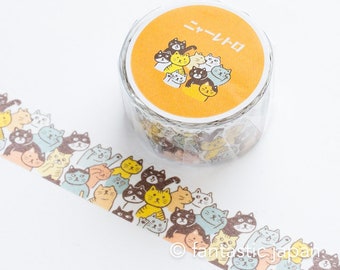 die-cut washi tape -crowded cats-