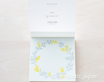 Hütte paper works 活版メモパッド -ミモザ- - Etsy 日本
