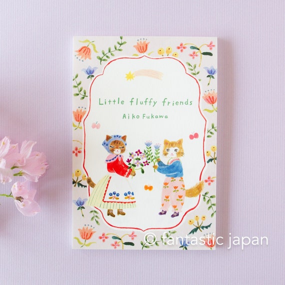 Nishi Floral Cats on White Nishi Floral Cats on White