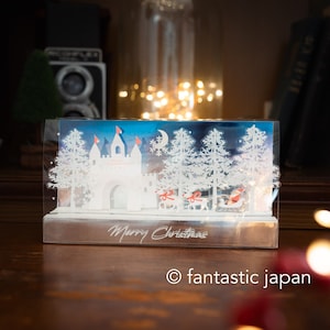 Vierkante kerstkaart -kasteel-