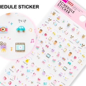 Schedule mini stickers -Girly-, mini stickers, Japanese sticker for planner,scrapbooking, journal, snail mail, hobonichi techo