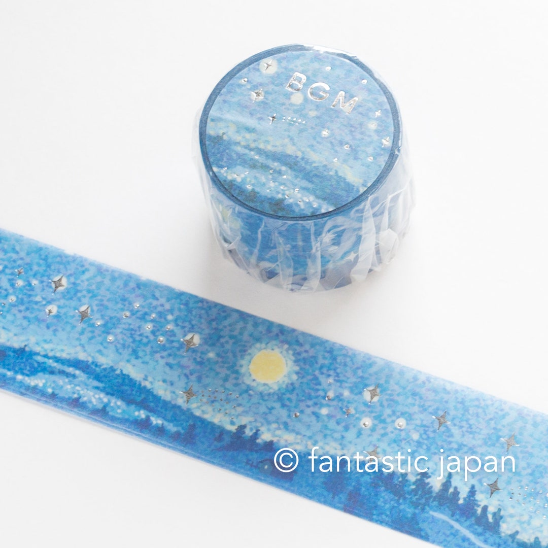 Pointillist Drawing Masking Tape starry Night / Bgm Washi Etsy