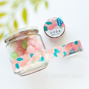 SODA / Transparent PET die-cut film tape  -peach-