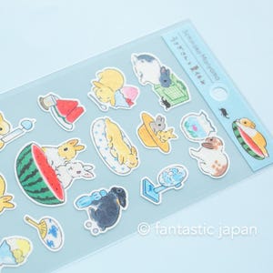 Schinako Moriyama Washi Aufkleber -Hasen und Sommerferien-