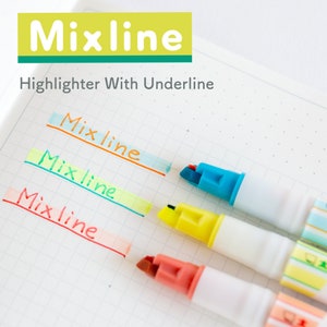 SAKURA Highlighter and Underline twin pen -Mixline - / set of 3colors -juicy color-