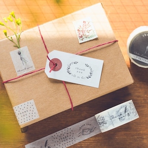 Cinta washi con mensaje -patrón de agradecimiento 7- diseñada por Oeda letter press / Oeda kappan insatsu / Fabricación de cintas / Fabricada en Japón