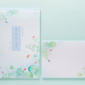 Japanese Washi Writing Letter Pad and Envelopes gold fish / traditional Iyo Washi paper / made in Japan image 7