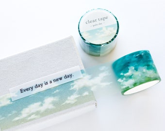 Cinta transparente -cielo pálido-