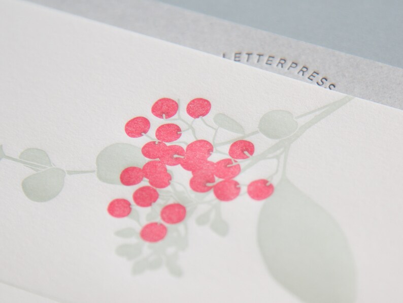 Letter Press Letter set red flower bouquet by Midori DESIGNPHIL products Japanese writing letter set made in Japan