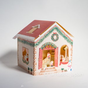 Cartão de Natal "Cartão pop-up - Pequena casa do Papai Noel" / Cartão de Natal / Cartão de saudação da vida / Papelaria japonesa