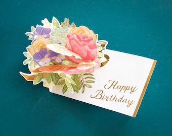Pop-up birthday Card -bouquet-