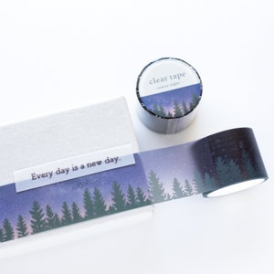 PET film tape / Clear tape -starry forest- / mind wave masking tape /