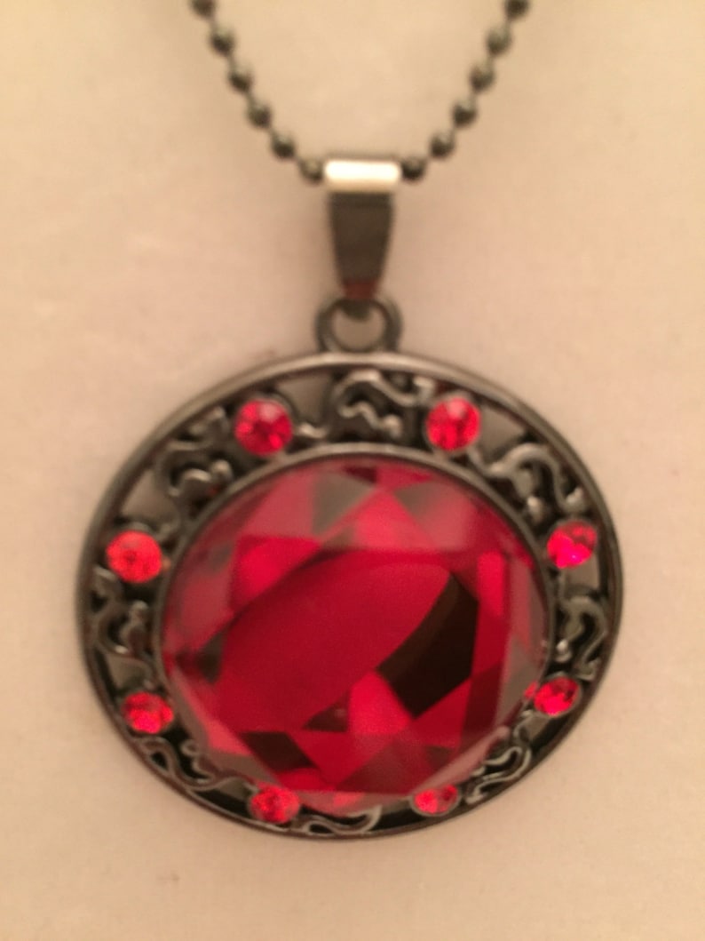 Red Ruby Sparkle Pendant Jewelry Set
