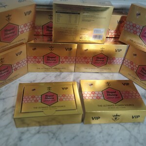 The Original ROYAL HONEY Organic VIP -every box 12 pouch 20GM-Honey for Him& Her All Natural Raw Honey  Natural Energy Male made in Malaysia