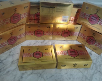 The Original ROYAL HONEY Organic VIP -every box 12 pouch 20GM-Honey for Him& Her All Natural Raw Honey  Natural Energy Male made in Malaysia