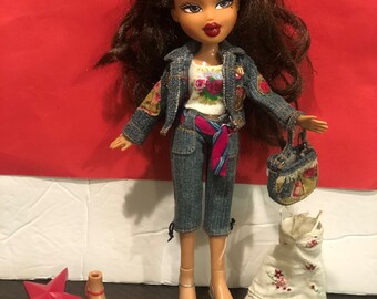 Bratz Yasmin, funk out vintage doll with clothes capri rose top jacket purse etc..