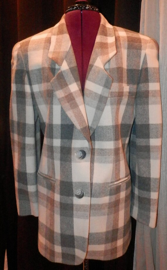 express store vintage women checkered overcoat dre