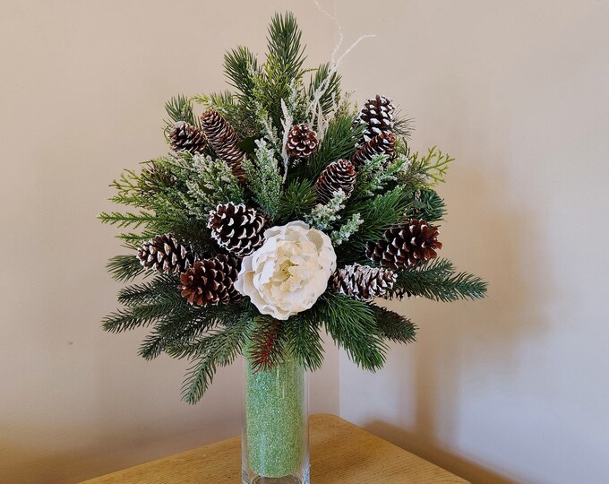 Winter Cemetery Arrangement, Winter Grave Arrangement, Graveside