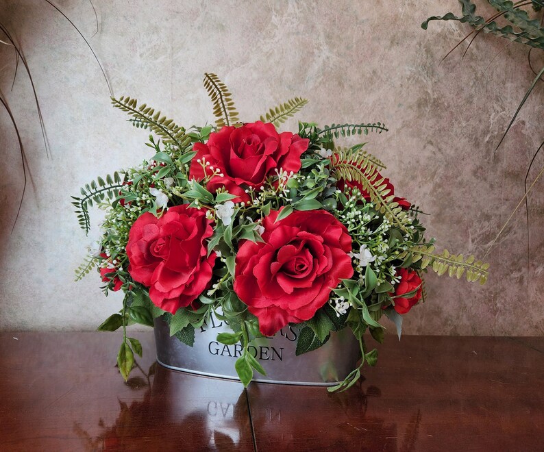 Artificial Flower Arrangement Farmhouse Decor Silk Flower Etsy