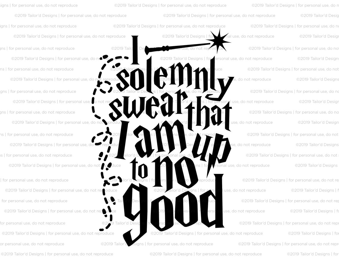 I Solemnly Swear SVG Cut File Hand drawn Cricut Silhouette | Etsy