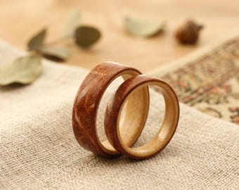 Mozzin Fiberwood™ Rivergrain | Korean Hanji Fiber & Hardwood Ring