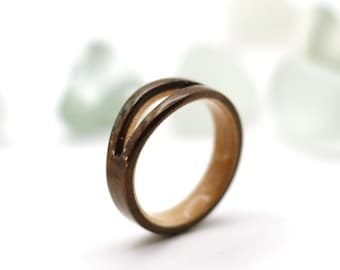 Handmade Wooden Unity Ring: Bolivian Rosewood & Maple