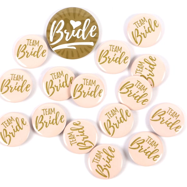 Hen Do Badges Rose Gold, Team Bride Badges, Hen Party Badges, Perfect Hen Party Gift Bag Fillers, Rose Gold or Hot Pink