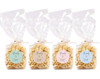 Baby Shower Favours, Baby Shower Popcorn Bags with Baby Shower Ready to Pop Stickers, Baby Shower Gifts for Guests, Baby Shower Favors